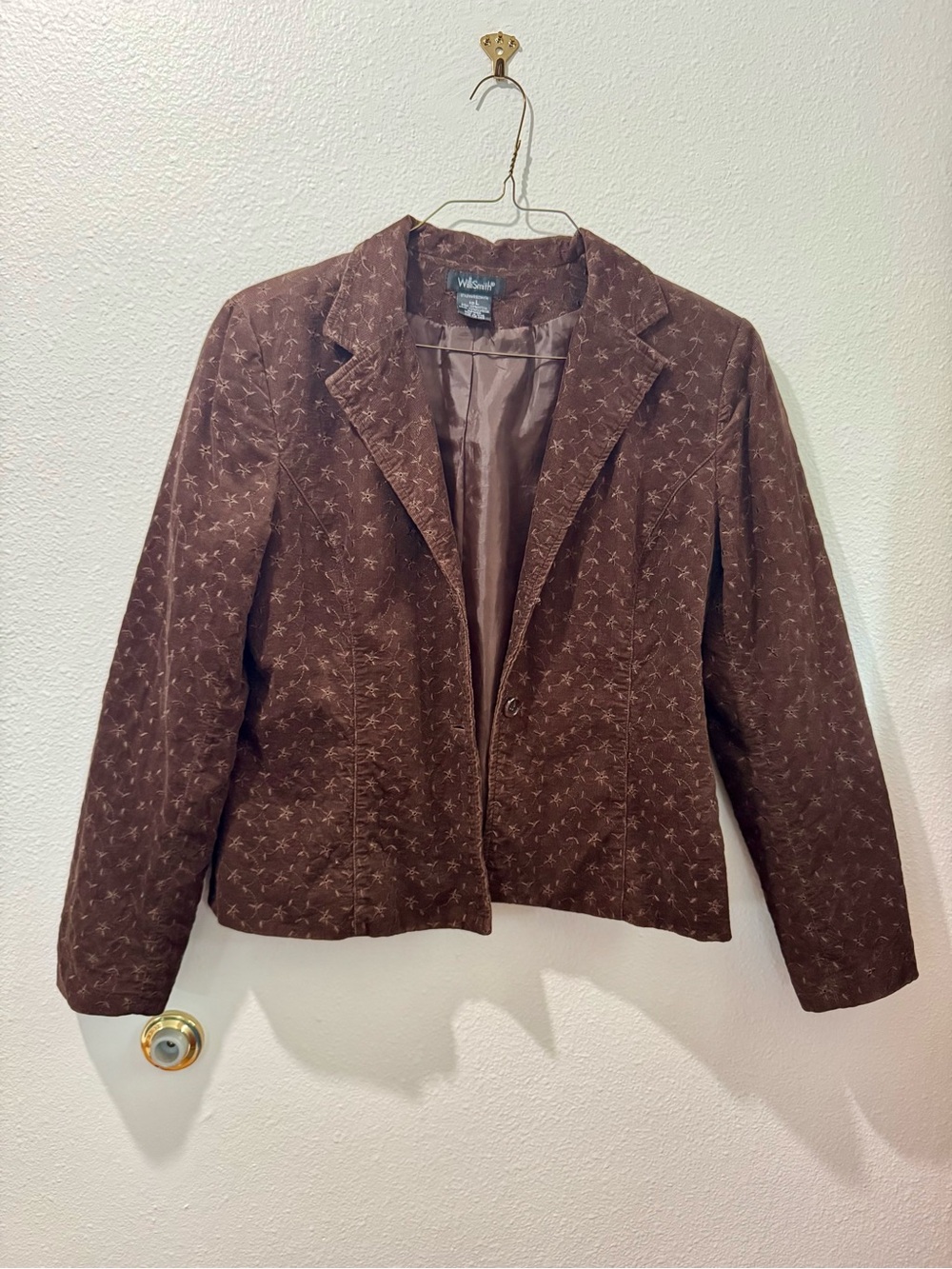 Willi Smith Brown Cordouroy Women's Blazer Jacket